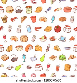 Various images set. Background for printing, design, web. Usable as icons. Seamless. Colored.