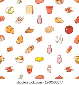 Various images set. Background for printing, design, web. Usable as icons. Seamless. Colored.