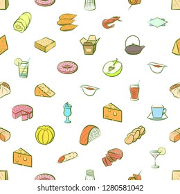 Various images set. Background for printing, design, web. Usable as icons. Seamless. Colored.