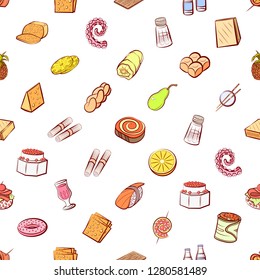 Various images set. Background for printing, design, web. Usable as icons. Seamless. Colored.