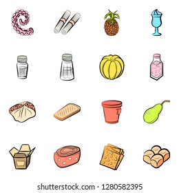 Various images set. Background for printing, design, web. Usable as icons. Colored.