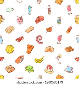 Various images set. Background for printing, design, web. Usable as icons. Seamless. Colored.