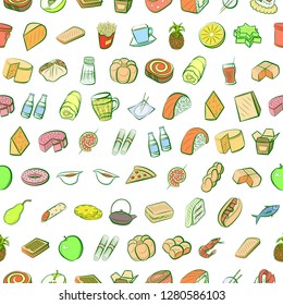 Various images set. Background for printing, design, web. Usable as icons. Seamless. Colored.