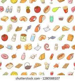 Various images set. Background for printing, design, web. Usable as icons. Seamless. Colored.