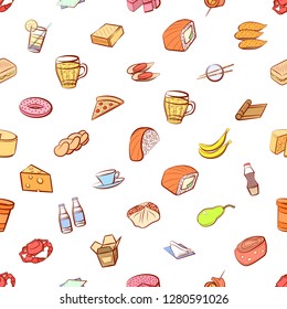 Various images set. Background for printing, design, web. Usable as icons. Seamless. Colored.