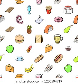 Various images set. Background for printing, design, web. Usable as icons. Seamless. Colored.