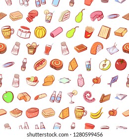 Various images set. Background for printing, design, web. Usable as icons. Seamless. Colored.