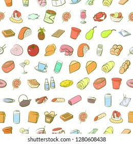 Various images set. Background for printing, design, web. Usable as icons. Seamless. Colored.