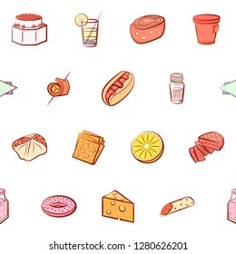 Various images set. Background for printing, design, web. Usable as icons. Seamless. Colored.