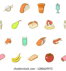 Various images set. Background for printing, design, web. Usable as icons. Seamless. Colored.