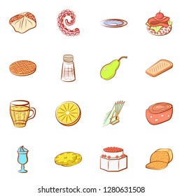 Various images set. Background for printing, design, web. Usable as icons. Colored.