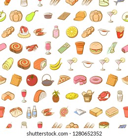 Various images set. Background for printing, design, web. Usable as icons. Seamless. Colored.