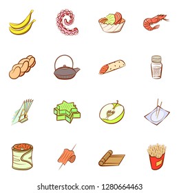 Various images set. Background for printing, design, web. Usable as icons. Colored.