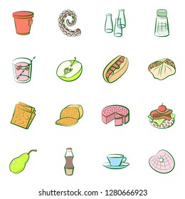 Various images set. Background for printing, design, web. Usable as icons. Colored.