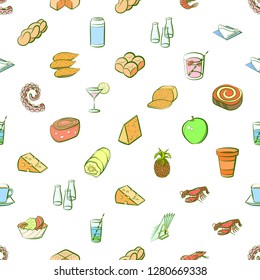 Various images set. Background for printing, design, web. Usable as icons. Seamless. Colored.