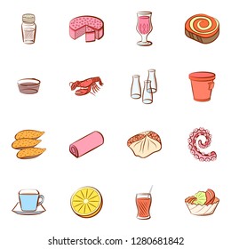 Various images set. Background for printing, design, web. Usable as icons. Colored.