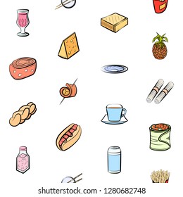 Various images set. Background for printing, design, web. Usable as icons. Seamless. Colored.