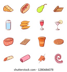 Various images set. Background for printing, design, web. Usable as icons. Colored.