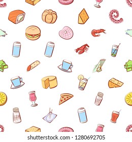 Various images set. Background for printing, design, web. Usable as icons. Seamless. Colored.