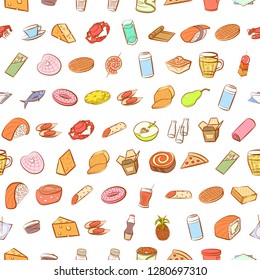 Various images set. Background for printing, design, web. Usable as icons. Seamless. Colored.