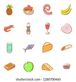 Various images set. Background for printing, design, web. Usable as icons. Colored.