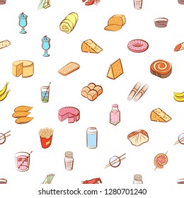 Various images set. Background for printing, design, web. Usable as icons. Seamless. Colored.