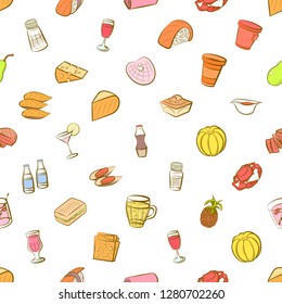 Various images set. Background for printing, design, web. Usable as icons. Seamless. Colored.