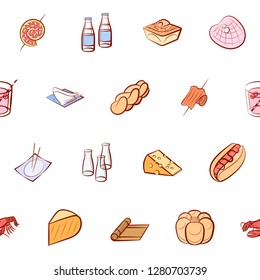 Various images set. Background for printing, design, web. Usable as icons. Seamless. Colored.