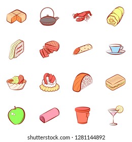 Various images set. Background for printing, design, web. Usable as icons. Colored.