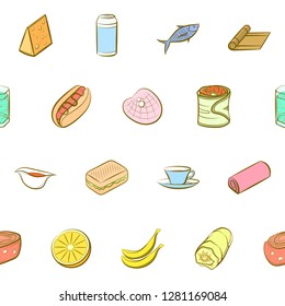 Various images set. Background for printing, design, web. Usable as icons. Seamless. Colored.