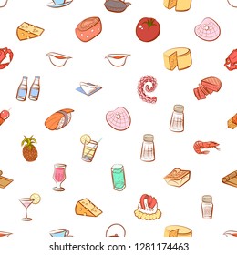 Various images set. Background for printing, design, web. Usable as icons. Seamless. Colored.
