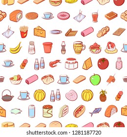 Various images set. Background for printing, design, web. Usable as icons. Seamless. Colored.