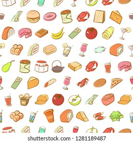 Various images set. Background for printing, design, web. Usable as icons. Seamless. Colored.