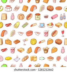 Various images set. Background for printing, design, web. Usable as icons. Seamless. Colored.