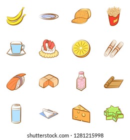 Various images set. Background for printing, design, web. Usable as icons. Colored.