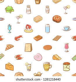 Various images set. Background for printing, design, web. Usable as icons. Seamless. Colored.