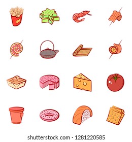 Various images set. Background for printing, design, web. Usable as icons. Colored.