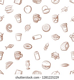 Various images set. Background for printing, design, web. Usable as icons. Seamless. Binary color.
