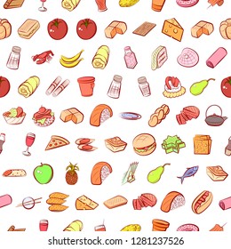 Various images set. Background for printing, design, web. Usable as icons. Seamless. Colored.