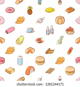 Various images set. Background for printing, design, web. Usable as icons. Seamless. Colored.