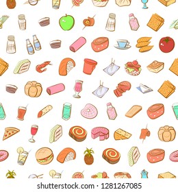 Various images set. Background for printing, design, web. Usable as icons. Seamless. Colored.