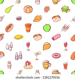 Various images set. Background for printing, design, web. Usable as icons. Seamless. Colored.