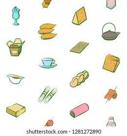 Various images set. Background for printing, design, web. Usable as icons. Seamless. Colored.