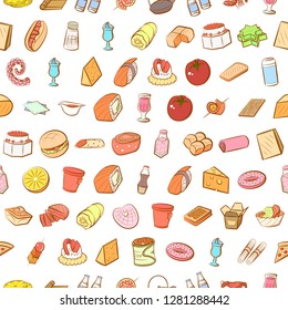Various images set. Background for printing, design, web. Usable as icons. Seamless. Colored.
