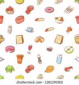 Various images set. Background for printing, design, web. Usable as icons. Seamless. Colored.