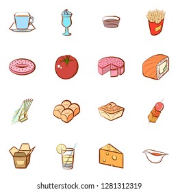 Various images set. Background for printing, design, web. Usable as icons. Colored.