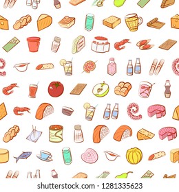 Various images set. Background for printing, design, web. Usable as icons. Seamless. Colored.