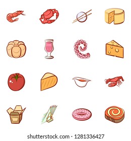 Various images set. Background for printing, design, web. Usable as icons. Colored.