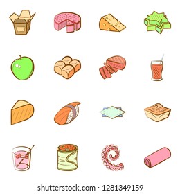 Various images set. Background for printing, design, web. Usable as icons. Colored.