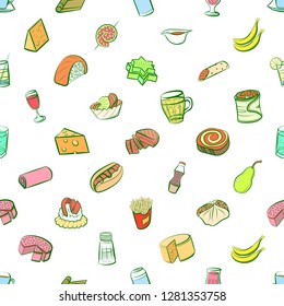 Various images set. Background for printing, design, web. Usable as icons. Seamless. Colored.